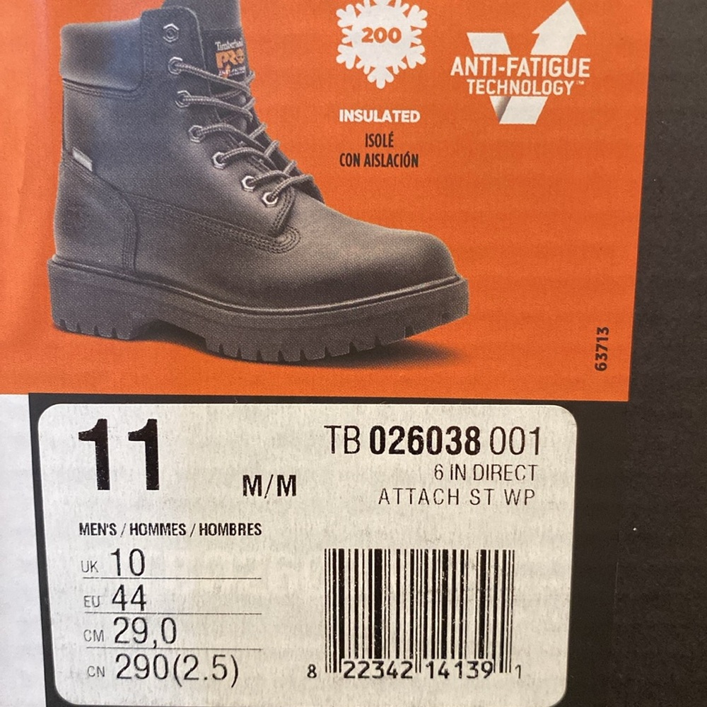 Men's Timberland PRO DIRECT ATTACH 6" Steel Toe Waterproof Work Boot Size 11 m - Picture 5 of 5